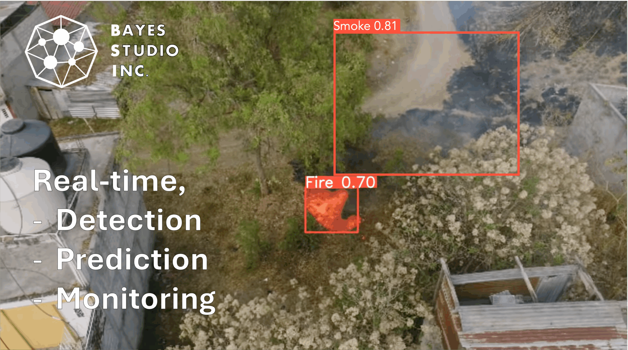 Bayes AI powered wildfire monitoring, detection, and prediction
